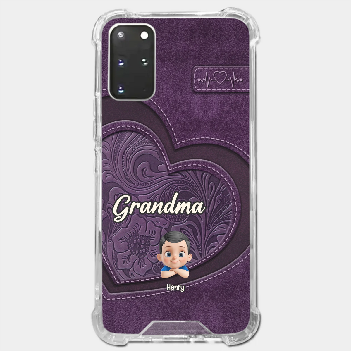 Always In Your Hug, Grandma - Family Personalized Custom Clear Phone Case - Mother's Day, Gift For Mom, Grandma