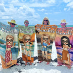 Just A Girl Living Her Beach Dream - Bestie Personalized Custom Beach Towel - Summer Vacation Gift, Birthday Pool Party Gift For Women