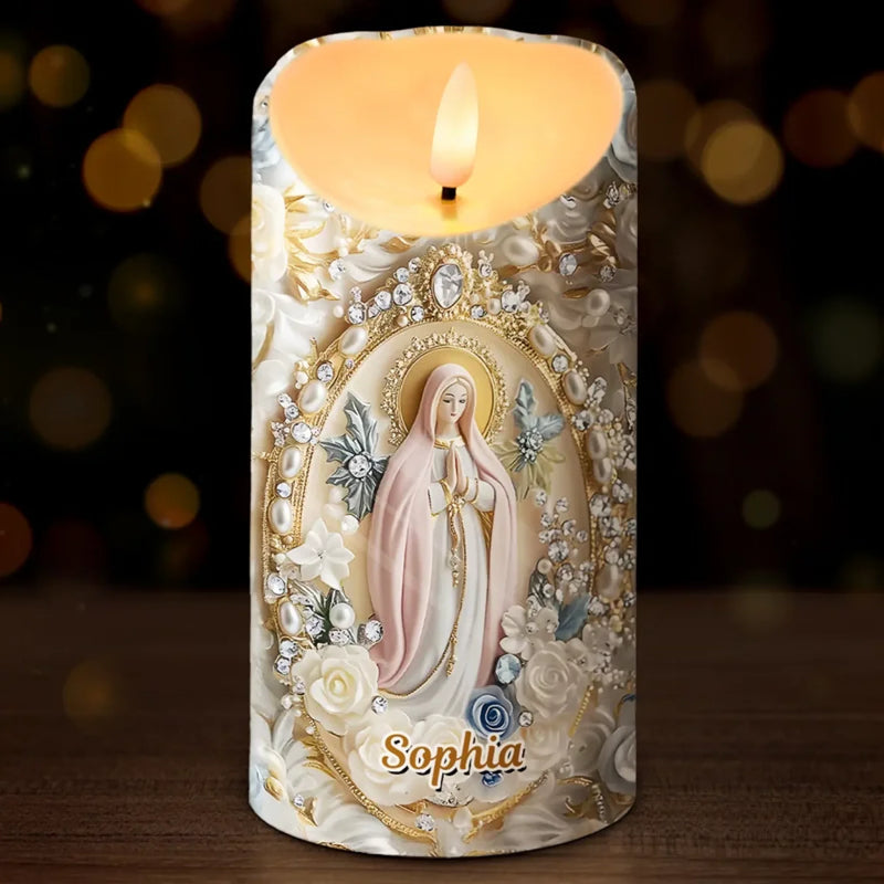 Let Your Light Shine - Family Personalized Custom 3D Inflated Effect Printed LED Candle - Gift For Yourself, Best Friends, Siblings, Family Members