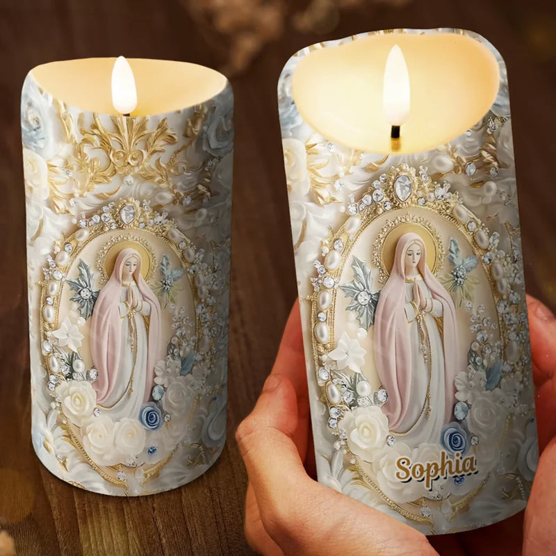 Let Your Light Shine - Family Personalized Custom 3D Inflated Effect Printed LED Candle - Gift For Yourself, Best Friends, Siblings, Family Members