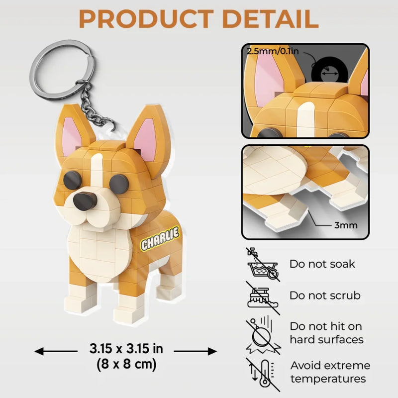Custom Photo Tiny But Mighty - Dog & Cat Personalized Custom Shaped Acrylic Keychain - Gift For Pet Owners, Pet Lovers
