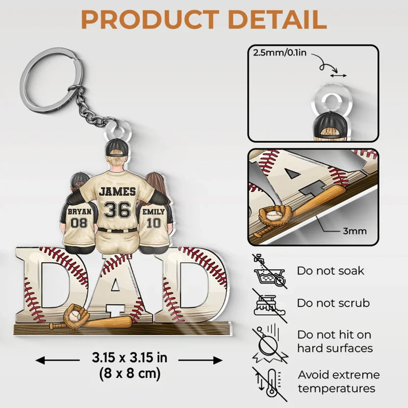 Game Day, Every Day - Family Personalized Custom Shaped Acrylic Keychain - Father's Day, Gift For Dad, Sport Lovers, Sport Players