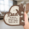 From Tiny Hands To Grown Hearts, We’ll Always Reach For You - Family Personalized Custom 2-Layered Wooden Plaque With Stand - Father's Day, Gift For Dad, Grandpa