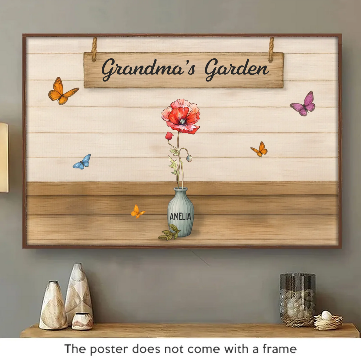 Rooted In Her Love - Family Personalized Custom Horizontal Poster - Mother's Day, Gift For Mom, Grandma