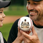 We Hit A Homerun Scoring You As Our Dad - Family Personalized Custom Leather Baseball - Father's Day, Gift For Dad, Kids, Sports Fans