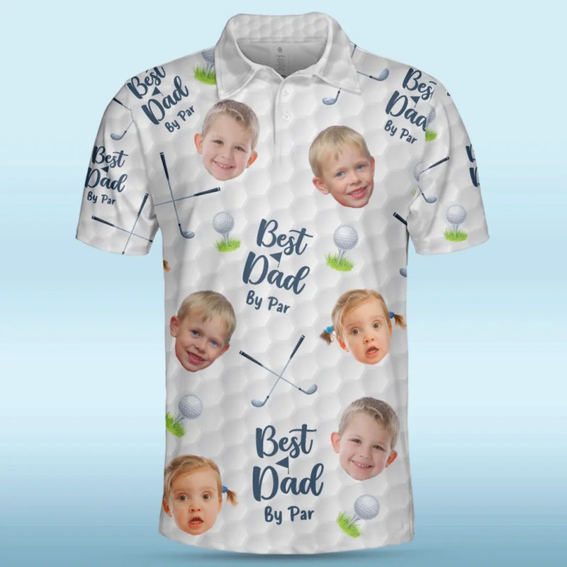Custom Photo Best Dad By Par - Family Personalized Custom All Over Print Polo Shirt - Father's Day, Gift For Dad, Sport Lovers, Sport Players