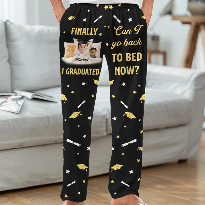 Done Learning, Back To Dreaming - Family Personalized Custom Pajama Pants - Graduation Gift For Family Members, Siblings, Brothers, Sisters