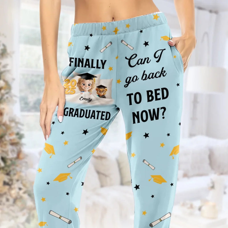 Done Learning, Back To Dreaming - Family Personalized Custom Pajama Pants - Graduation Gift For Family Members, Siblings, Brothers, Sisters
