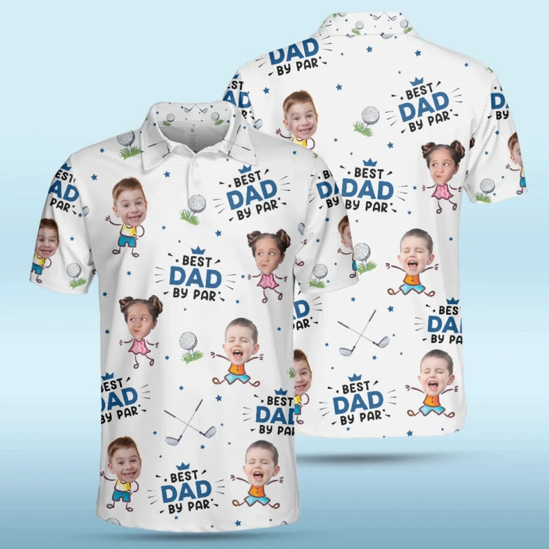 Custom Photo Greatest Dad On The Green - Family Personalized Custom All Over Print Polo Shirt - Father's Day, Gift For Dad, Sport Lovers, Sport Players