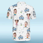 Custom Photo Greatest Dad On The Green - Family Personalized Custom All Over Print Polo Shirt - Father's Day, Gift For Dad, Kids, Golfers