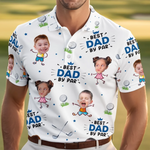Custom Photo Greatest Dad On The Green - Family Personalized Custom All Over Print Polo Shirt - Father's Day, Gift For Dad, Kids, Golfers