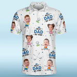 Custom Photo Greatest Dad On The Green - Family Personalized Custom All Over Print Polo Shirt - Father's Day, Gift For Dad, Kids, Golfers