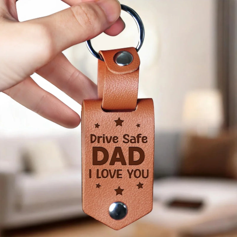 Custom Photo I Love And Appreciate You - Family Personalized Custom Engraved Leather Keychain - Father's Day, Gift For Dad, Grandpa