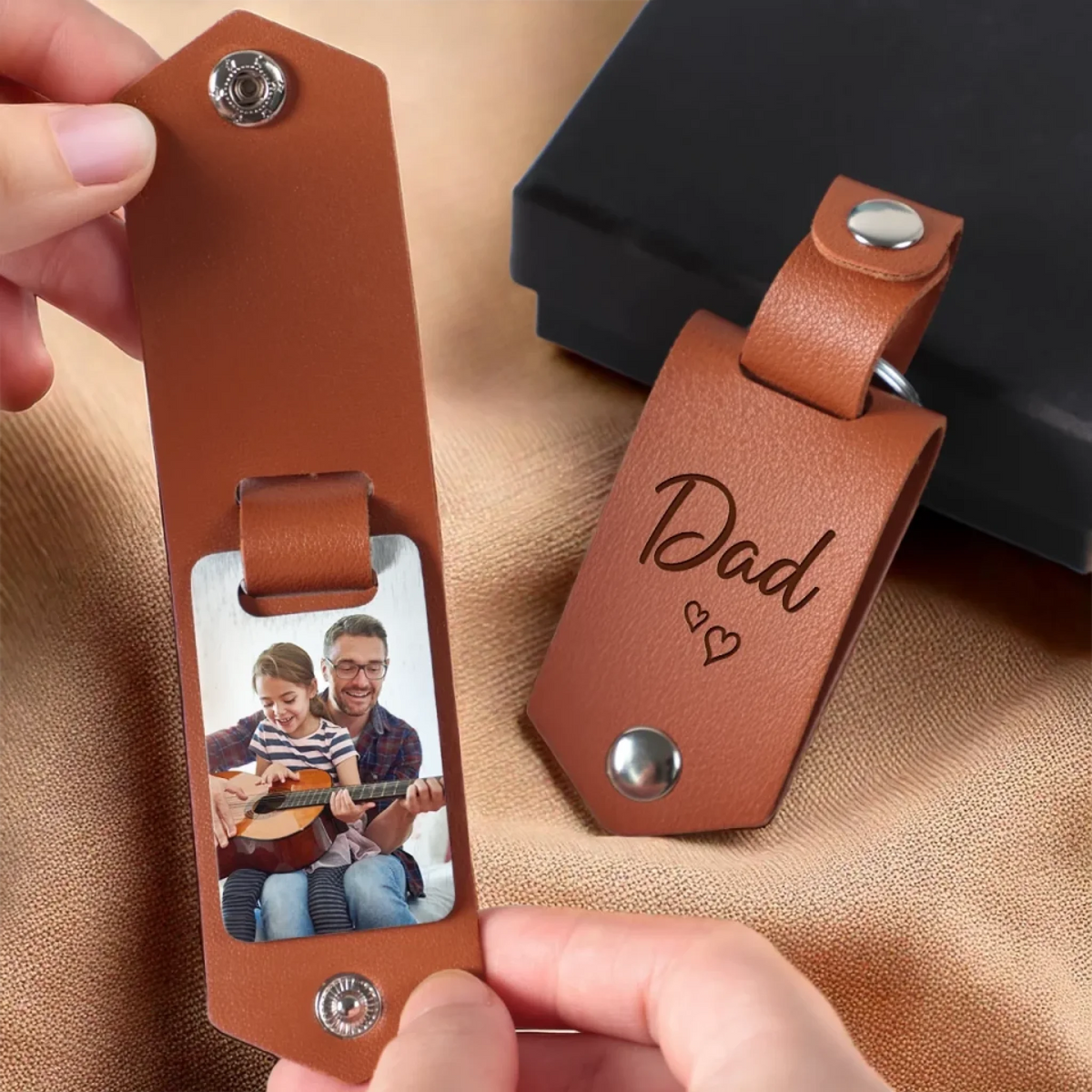 thumbnail image 2 of Custom Photo I Need To Say, I Love You - Family Personalized Custom Engraved Leather Keychain - Father's Day, Funny Gift For Dad, Grandpa - Pawfect 2 of 9