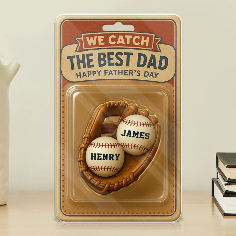 We Catch The Best Dad - Family Personalized Custom Acrylic Plaque Custom Shape - Father's Day, Gift For Dad, Sport Lovers, Sport Players