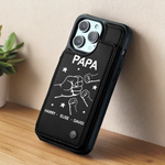 Custom Name Papa Fist Bump Gifts for Dad - Personalized Wallet Phone Case