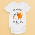 Milk For Me, Beer For You - Family Personalized Custom Baby Onesie - Father's Day, Baby Shower Gift, Gift For Dad, Baby