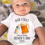 Milk For Me, Beer For You - Family Personalized Custom Baby Onesie - Father's Day, Baby Shower Gift, Gift For Dad, Baby