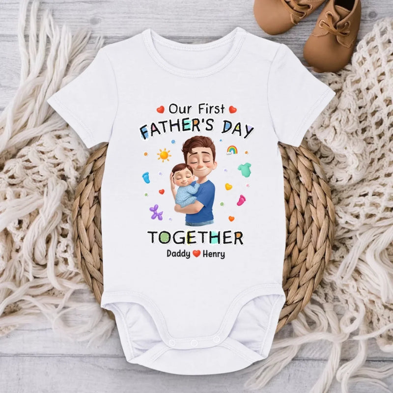 Team Daddy Since Day One - Family Personalized Custom Baby Onesie - Father's Day, Baby Shower Gift, Gift For First Dad, Baby Kids, Newborn Baby