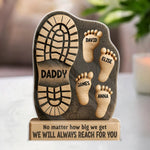 I'm Following In Your Footsteps - Family Personalized Custom Acrylic Plaque Custom Shape - Father's Day, Gift For Dad, Grandpa