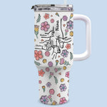 Holding Hearts Forever - Family Personalized Custom 3D Inflated Effect Printed 40 Oz Stainless Steel Tumbler With Handle - Mother's Day, Gift For Family