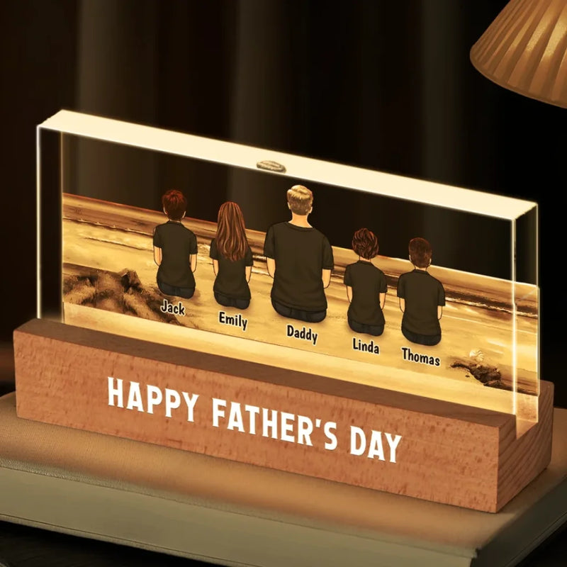 Forever Your Little Crew - Family Personalized Custom Acrylic Letters 3D LED Night Light - Father's Day, Gift For Dad, Grandpa