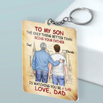 Proud To Be Your Parents, Even Prouder Watching You Be A Dad - Family Personalized Custom Shaped Acrylic Keychain - Father's Day, Gift For Son
