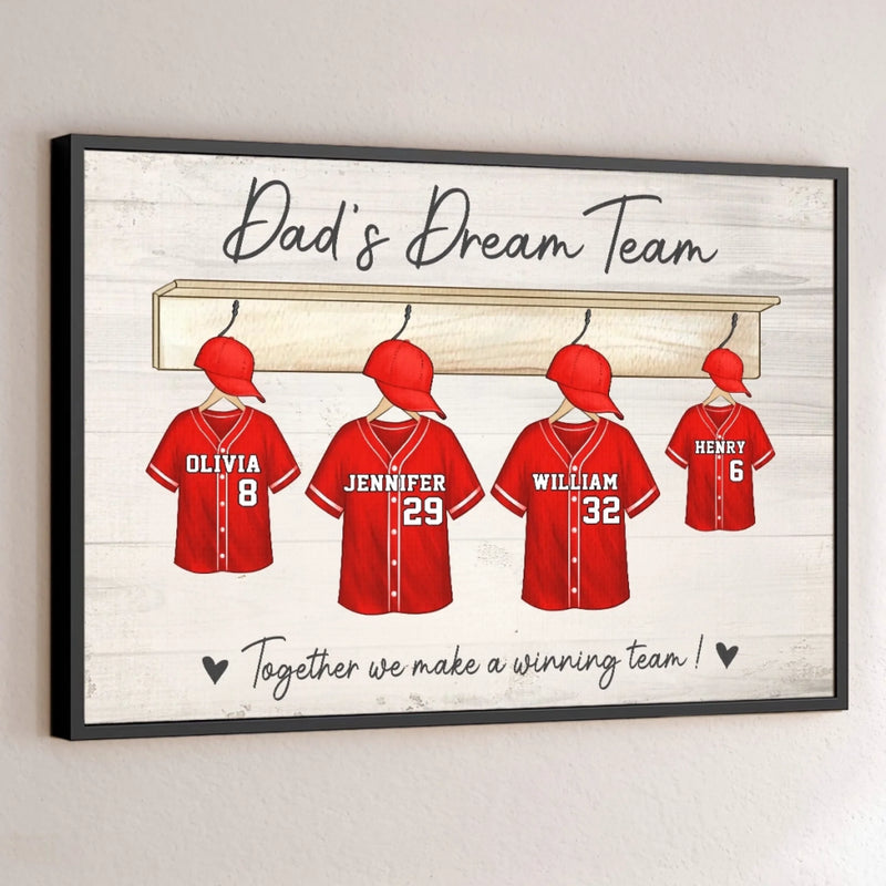 Built By Love, Bonded Like A Team - Family Personalized Custom Horizontal Poster - Father's Day, Gift For Dad, Sport Lovers, Sport Players