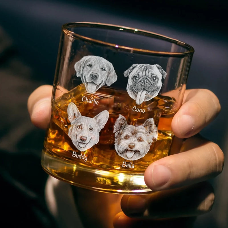 Custom Photo You're Pawsitively The Best, Dad - Dog & Cat Personalized Custom Whiskey Glass With Bottom And Side Engraving - Father's Day,  Gift For Dad, Pet Owners, Pet Lovers