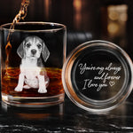 Custom Photo You're My Always And Forever - Memorial Personalized Custom Whiskey Glass With Bottom And Side Engraving - Sympathy Gift For Pet Owners, Pet Lovers