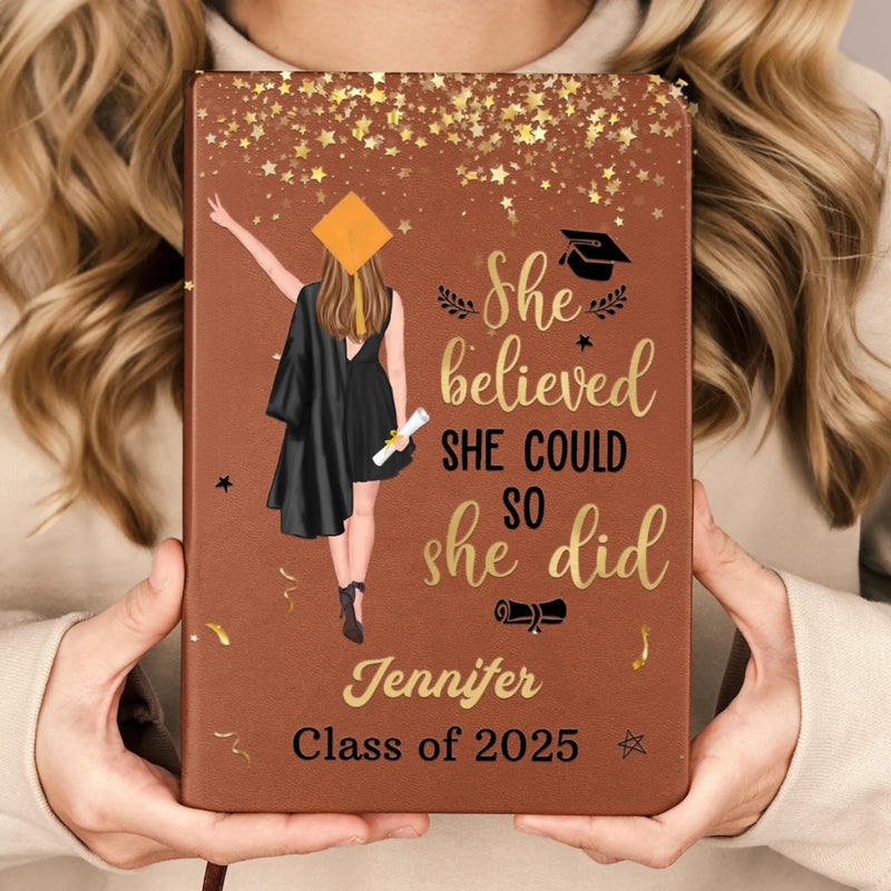 Watch Me Write My Next Chapter - Family Personalized Custom Leather Journal - Graduation Gift For Family Members, Siblings, Brothers, Sisters