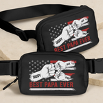 Best Dad Ever - Family Personalized Custom Crossbody & Waist Bag - Father's Day, Gift For Dad, Grandpa