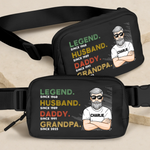 A Legacy In Motion - Family Personalized Custom Crossbody & Waist Bag - Father's Day, Gift For Husband, Dad, Grandpa