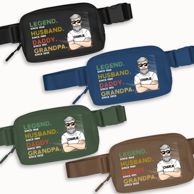 A Legacy In Motion - Family Personalized Custom Crossbody & Waist Bag - Father's Day, Gift For Dad, Grandpa