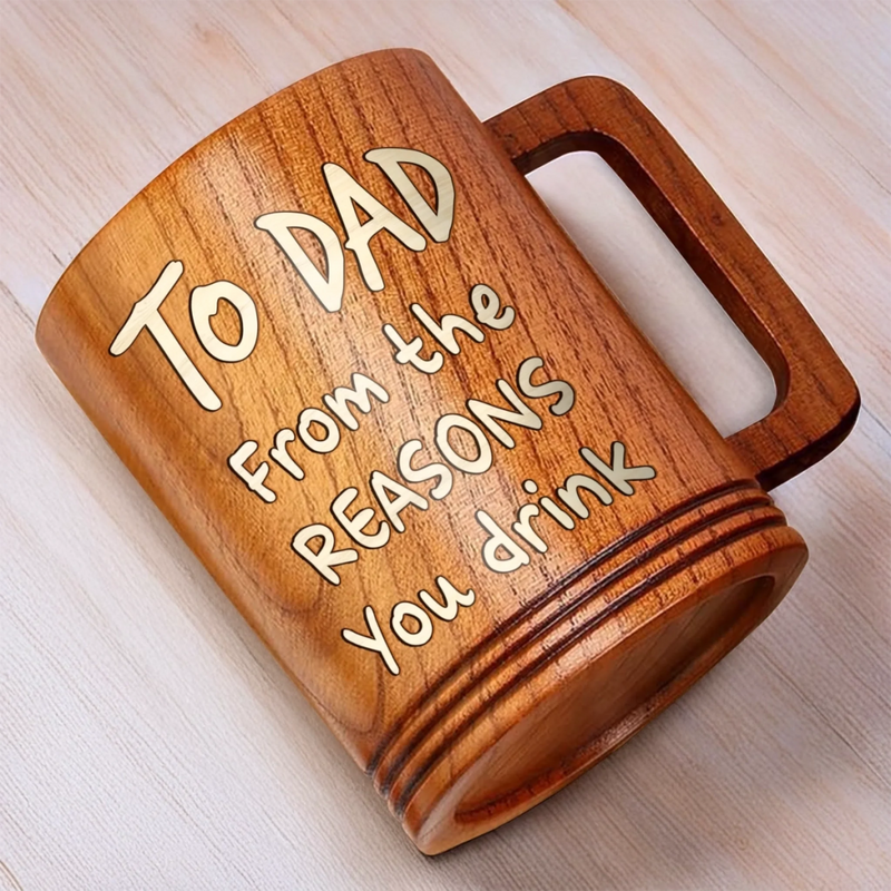 Custom Photo From The Reasons You Drink - Family Personalized Custom Wooden Mug - Father's Day, Gift For Dad, Grandpa