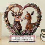 Custom Name Deer Couple Anniversary Gifts - Personalized Acrylic Plaque Custom Shape