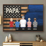 Papa, Our Loudest Pride - Family Personalized Custom Horizontal Poster - Father's Day, Gift For Dad, Grandpa