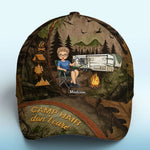Coffee, Camper, Repeat - Camping Personalized Custom Hat, All Over Print Classic Cap - Gift For Camping Lovers