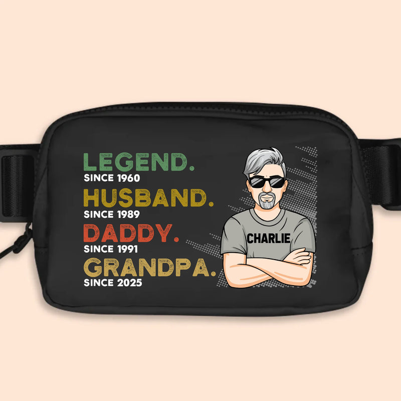 A Legacy In Motion - Family Personalized Custom Crossbody & Waist Bag - Father's Day, Gift For Dad, Grandpa