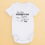 Our First Steps Together - Family Personalized Custom Baby Onesie - Father's Day, Baby Shower Gift, Gift For New Dads, Baby