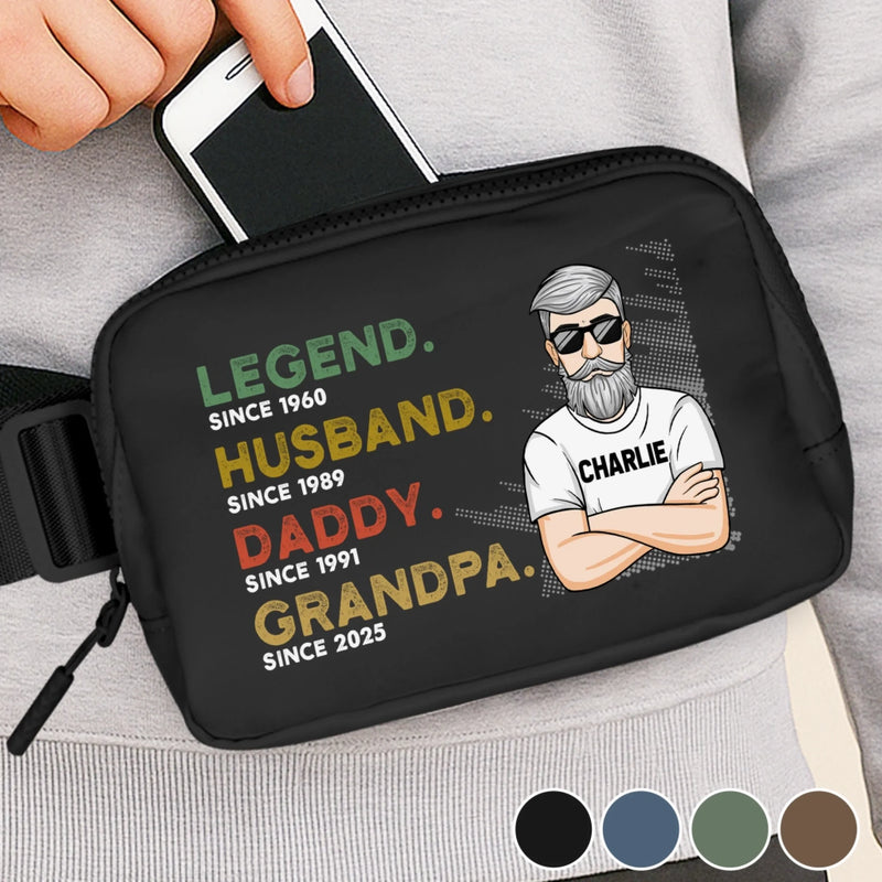 A Legacy In Motion - Family Personalized Custom Crossbody & Waist Bag - Father's Day, Gift For Dad, Grandpa