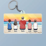 Custom Name Family Beach Gifts - Personalized Acrylic Keychain