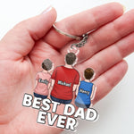 You Make Us Proud, Dad - Family Personalized Custom Shaped Acrylic Keychain - Father's Day, Gift For Dad