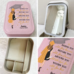 Behind You All Your Memories - Family Personalized Custom Jewelry Box LED Makeup - Graduation Gift For Daughters, Sisters, Graduates
