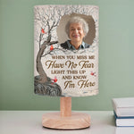 Custom Photo Every Time It Shines, Know My Heart Is Near - Memorial Personalized Custom Linen Bedside Table Lamp - Sympathy Gift For Family