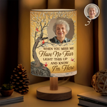 Custom Photo Every Time It Shines, Know My Heart Is Near - Memorial Personalized Custom Linen Bedside Table Lamp - Sympathy Gift For Family