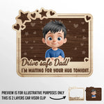Hurry Home To Us - Family Personalized Custom Car Visor Clip - Father's Day, Gift For Dad, Grandpa