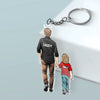 Always With You Daddy - Family Personalized Custom Shaped Acrylic Keychain - Father's Day, Gift For Dad, Grandpa
