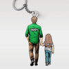 Always With You Daddy - Family Personalized Custom Shaped Acrylic Keychain - Father's Day, Gift For Dad, Grandpa
