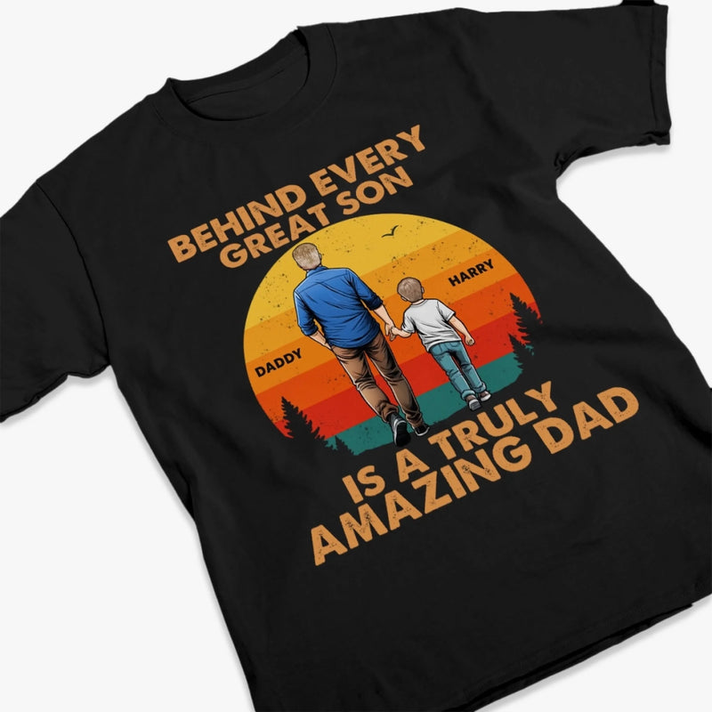 Dad And Son Strong Bond - Family Personalized Custom Unisex T-shirt, Premium T-shirt, Hoodie - Father's Day, Gift For Dad, Grandpa